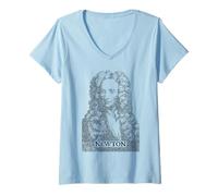 Mujer Isaac Newton Principia Funny Physics Book Texto Retrato Camiseta Cuello V