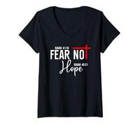 Mujer Isaiah 40:10 Not Fear Hope Isaiah 40:31 God Faith Over Fear Camiseta Cuello V