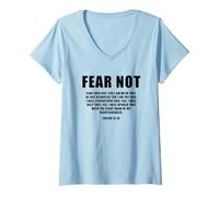 Mujer Isaiah 41:10 Fear Not Bible Promise of Protection & Blessing Camiseta Cuello V