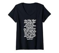 Mujer Isaías 40:31Mount Up with Wings As Eagles Biblia Versículo Script Camiseta Cuello V