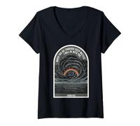 Mujer Isaías 43 2 Verso de la Biblia de fe Cristiana Rainbow Deep Waters Camiseta Cuello V