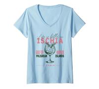 Mujer Ischia La vida es mejor en el Golfo de Nápoles Mediterráneo Italia Camiseta Cuello V