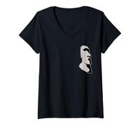 Mujer Isla de Pascua Moai Camiseta Cuello V