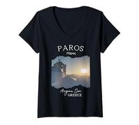 Mujer Isla Griega Paros Grecia Grecia Souvenir de vacaciones Mujeres Hombres Camiseta Cuello V