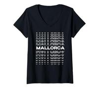 Mujer Isla Minimalista - España Modern Mallorca Camiseta Cuello V
