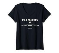 Mujer Isla Mujeres México Coordina Diseño de Viajes Isla Camiseta Cuello V