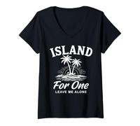 Mujer Island For One Déjame Solo Camiseta Cuello V