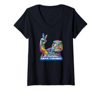 Mujer Islas Canarias Gran Canaria Camiseta Cuello V