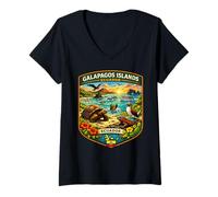 Mujer Islas Galápagos Ecuador Viaje a Galápagos Ecuador Camiseta Cuello V