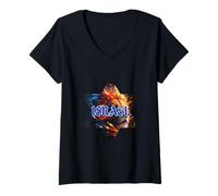 Mujer Israel León Dentro De La Estrella De David Silueta Camiseta Cuello V