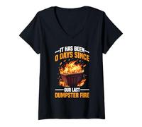 Mujer It Has Been 0 Days Since Our Last Dumpster Fire Camiseta Cuello V