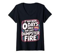 Mujer It Has Been 0 Days Since Our Last Dumpster Fire - Camiseta Cuello V