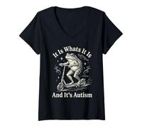 Mujer It is What It is and It's Autism Funny Autism Camiseta Cuello V