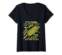 Mujer It`s Corn It Has the Juice Camisetas Crop Top Amantes del maíz Camiseta Cuello V