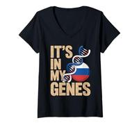 Mujer It’s In My Genes Russian Roots Heritage Russia Camiseta Cuello V