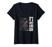 Mujer IT Support Sysadmin It's Always A DNS Issue Camiseta Cuello V