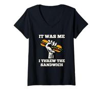 Mujer It Was me I Threw The sandiwch, Free DC Protest Fist Humor Camiseta Cuello V