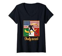 Mujer Italia 2026 esquí de fondo de country USA Italia Flaros de Camiseta Cuello V