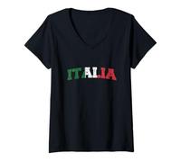 Mujer Italia Angustiado Camiseta Cuello V