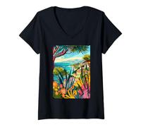 Mujer Italia Maremma Travel Art Camiseta Cuello V