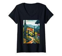 Mujer Italia Maremma Travel Art Camiseta Cuello V