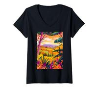 Mujer Italia Theme Maremma Travel Art Camiseta Cuello V