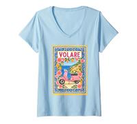 Mujer Italia Viaje Recuerdo Italiano Encuéntrame En Italia Viaje Volare Camiseta Cuello V