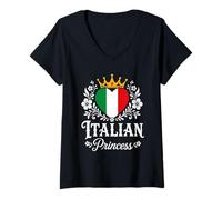 Mujer Italian Princess Italy Flag Proud Italian Girl Camiseta Cuello V