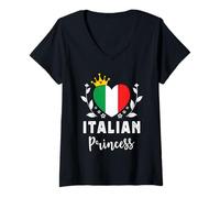 Mujer Italian Princess Italy Flag Proud Italian Girl Camiseta Cuello V