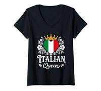 Mujer Italian Queen Italy Flag Proud Italian Woman Camiseta Cuello V