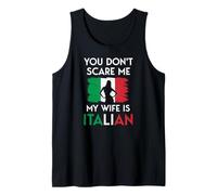 Mujer Italiana Bandera You Don't Scare Me My Wife Is Italian Camiseta sin Mangas