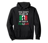 Mujer Italiana Bandera You Don't Scare Me My Wife Is Italian Sudadera con Capucha