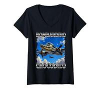Mujer Italiana Brainrot Bombardino Crocodilo Camiseta Cuello V