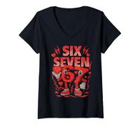 Mujer Italiano Brainrot Día de San Valentín 67 Meme Funny Kids Be Mine Camiseta Cuello V