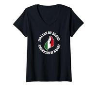 Mujer Italiano de Blood American by Heart Camiseta Cuello V