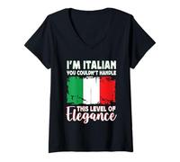 Mujer Italy Flag Proud Elegant Italian Boyfriend Girlfriend Camiseta Cuello V