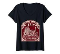 Mujer Italy is Calling and I Must Go - Camiseta de Regalo de Viaje Camiseta Cuello V