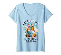 Mujer It's 5 O'Clock Somewhere Drinking Parrot Coffee O Clock Time Camiseta Cuello V