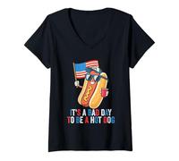 Mujer It's A Bad Day To Be A Hot Dog Funny 4th Of July Hot Dog BBQ Camiseta Cuello V