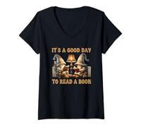 Mujer Its A Good Day To Read A Book Introvert Gnomes For Bookworm Camiseta Cuello V