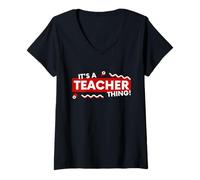 Mujer It's a Teacher Thing K-12 Classroom Educator English Faculty Camiseta Cuello V