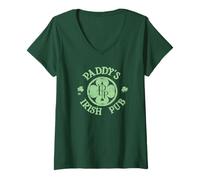 Mujer It's Always Sunny Paddy's Irish Pub Clover St. Patrick's Day Camiseta Cuello V