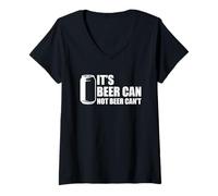 Mujer It's Beer Can Not Beer Can't Camiseta Cuello V