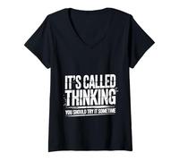 Mujer It's Called Thinking You Should Try It Sometime |- Camiseta Cuello V