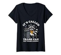 Mujer It's Called Trash Can Not Trash Cannot Funny Raccoon Camiseta Cuello V