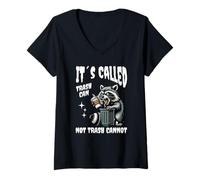 Mujer It's Called Trash Can Not Trash Cannot Funny Raccoon Camiseta Cuello V
