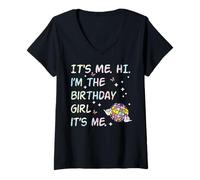 Mujer It's Me Hi Im The Birthday Girl Bday Party Girls Kids Women Camiseta Cuello V