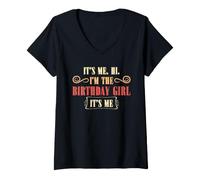 Mujer It's Me Hi Im The Birthday Girl Its Me Kids Funny Bday Party Camiseta Cuello V