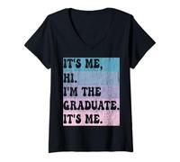 Mujer It's me Hi I'm the GRADUATE It's me. Niñas Niños Manga Corta Camiseta Cuello V