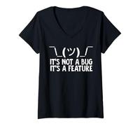 Mujer IT'S NOT A BUG IT'S A FEATURE Camiseta Cuello V